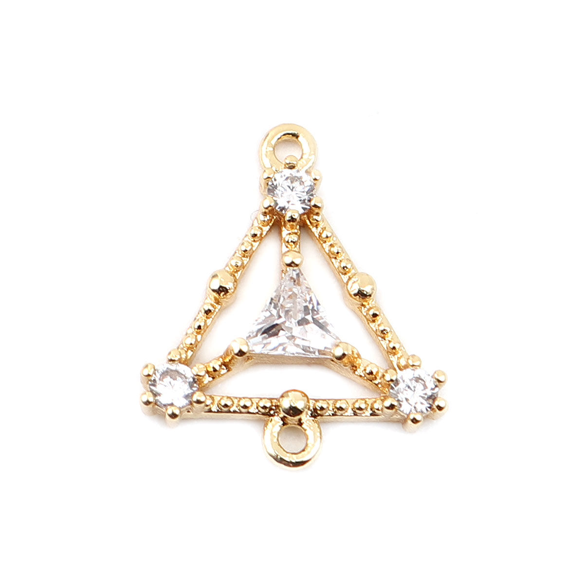 Image de Connecteurs en Laiton Triangle Creux à Strass