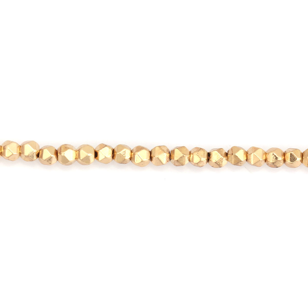Bild von (Klasse B) Hämatit ( Natur ) Perlen Sektfarben ca. 2mm x 2mm, Loch:ca. 1mm, 40cm lang, 1 Strang (ca. 202 Stück/Strang)