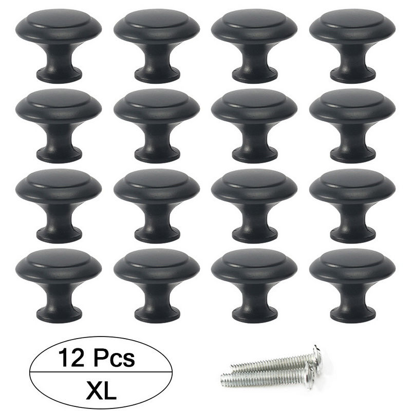 Изображение Stainless Steel Drawer Handles Pulls Knobs Cabinet Furniture Hardware Black 12 PCs