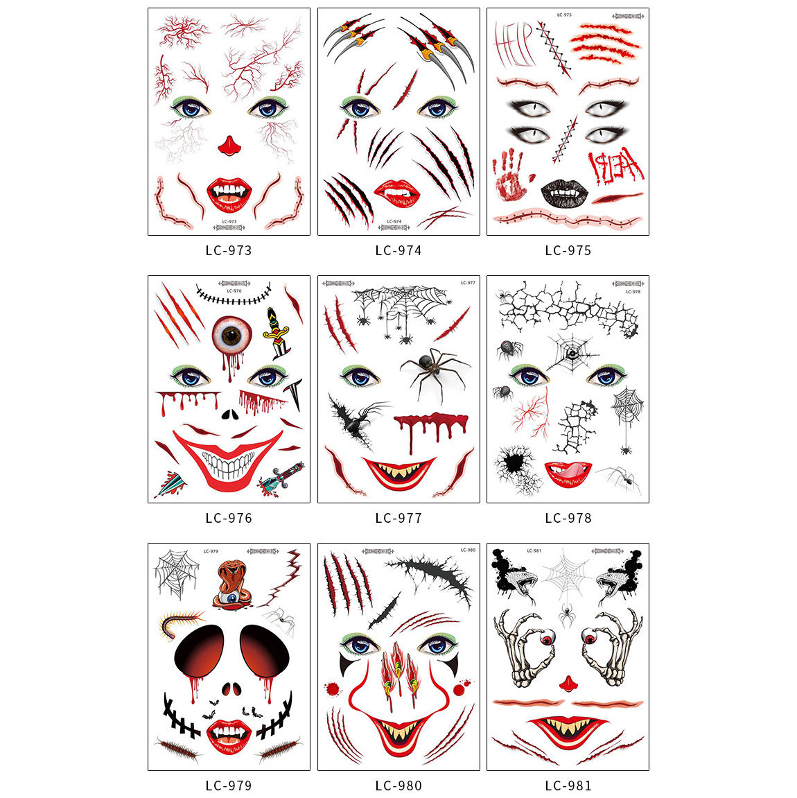 Bild von Halloween Removable Waterproof Metallic Temporary Tattoo Sticker Body Art Multicolor Waterproof 1 Sheet