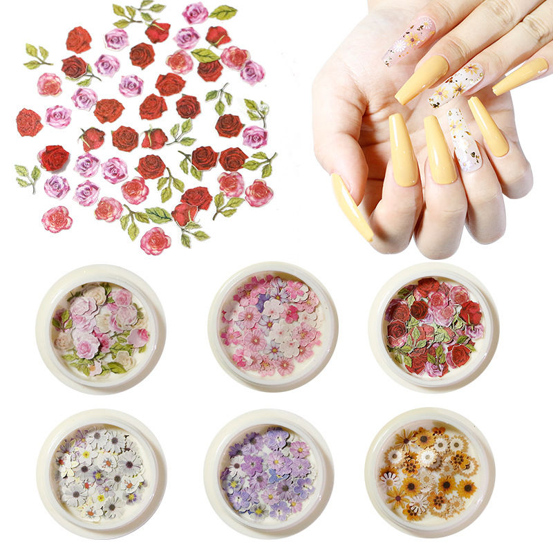 Picture of Natural Wood Pulp Nail Art Decoration DIY Craft Flower