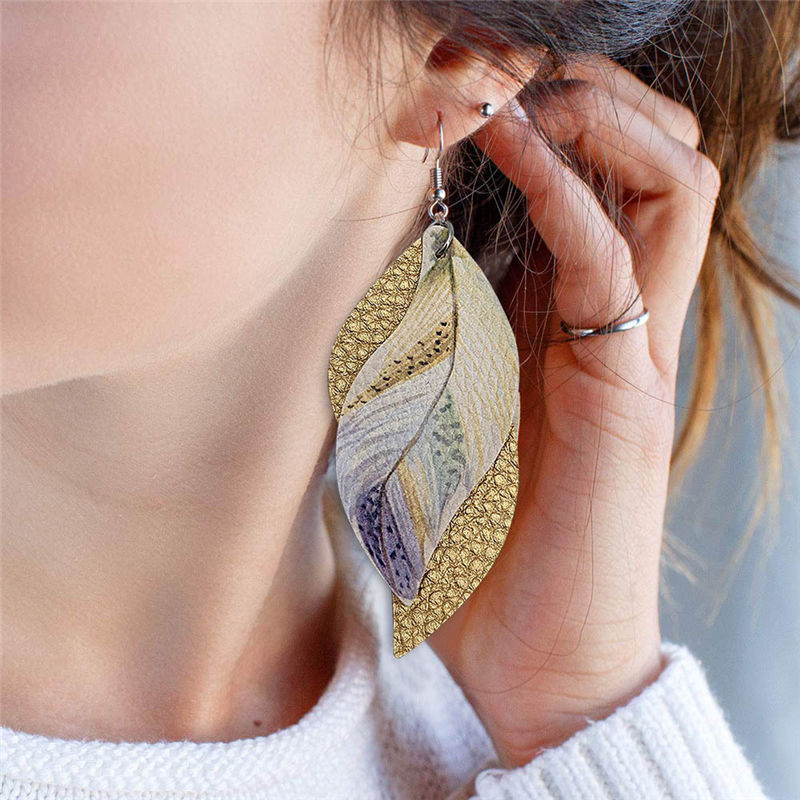 Imagen de Earrings Multicolor Feather 1 Pair