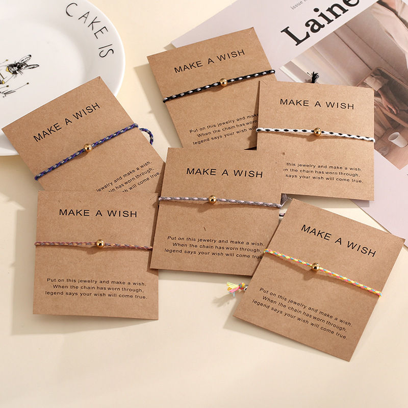 Изображение Stainless Steel Greeting Card Jewelry Braided Bracelets Gold Plated Multicolor Round Tassel Adjustable 1 Piece