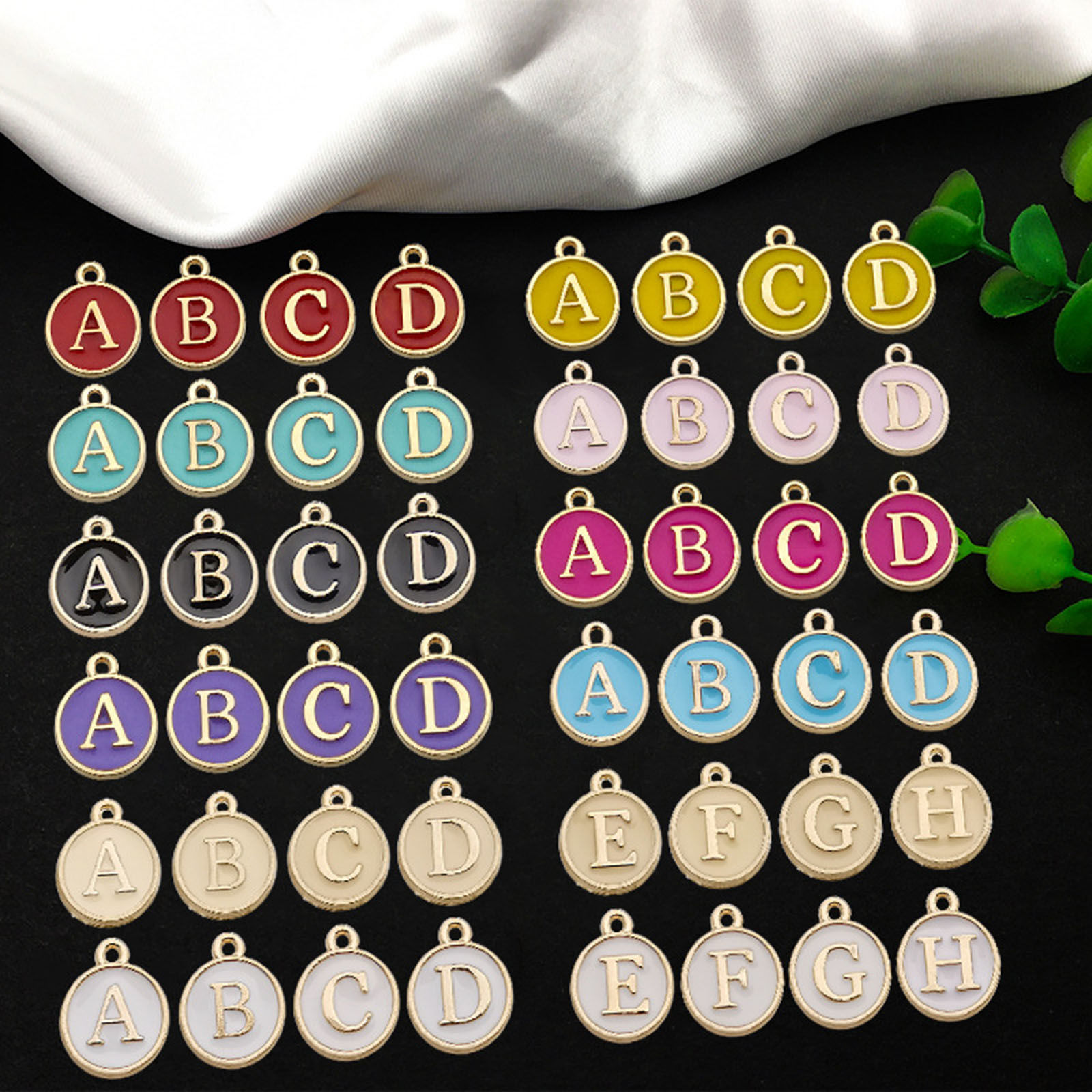 Picture of Zinc Based Alloy Charms Mixed Multicolor Initial Alphabet/ Capital Letter Enamel