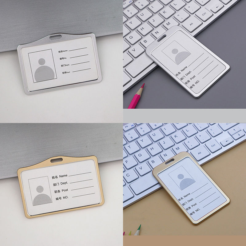 Imagen de Aluminum Alloy ID Card Badge Holders 9.8cm x 5.8cm, 1 Piece