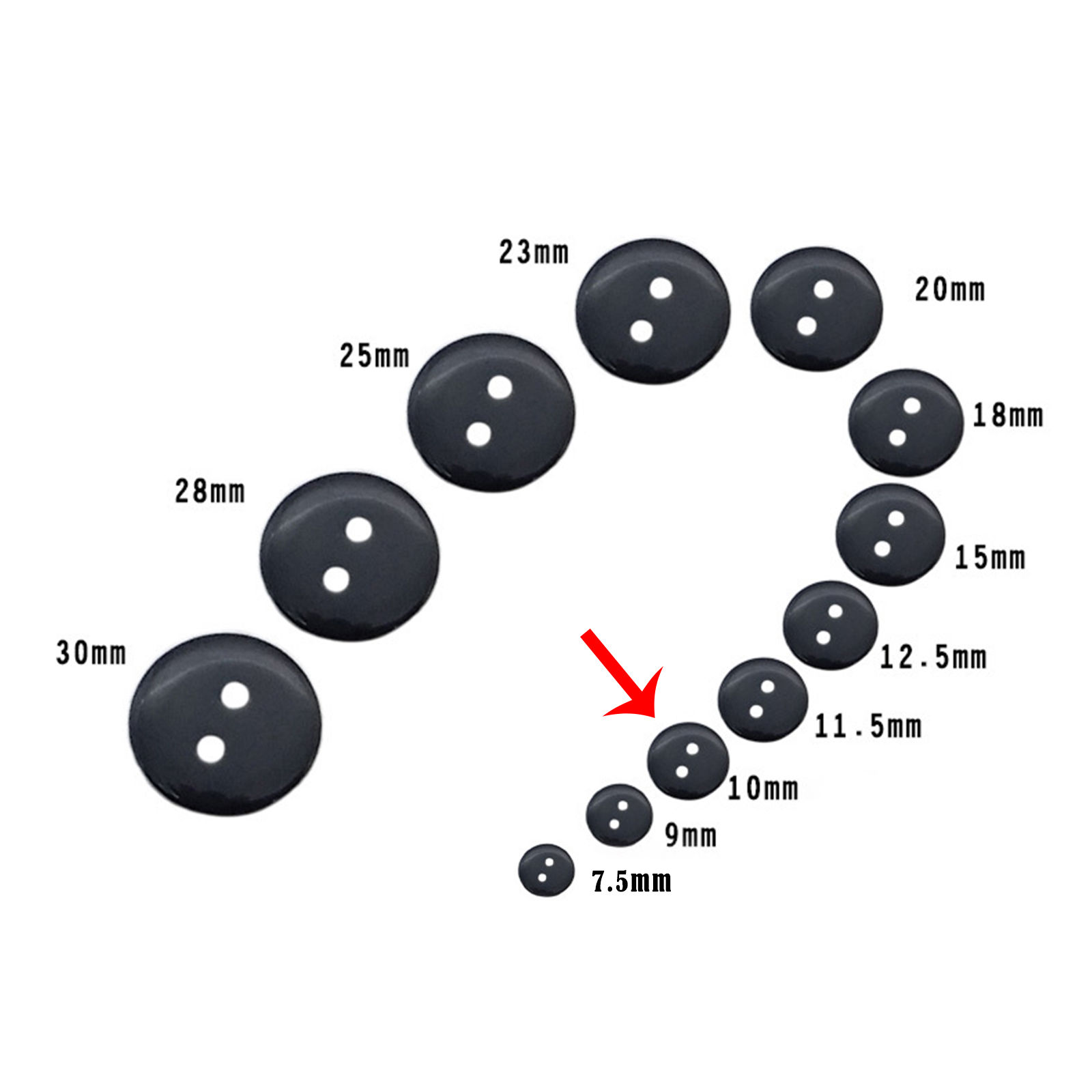 Bild von 100pcs 10mm Resin 2 Hole Sewing Button Scrapbooking Embellishment Decorative Button Apparel Sewing Accessories