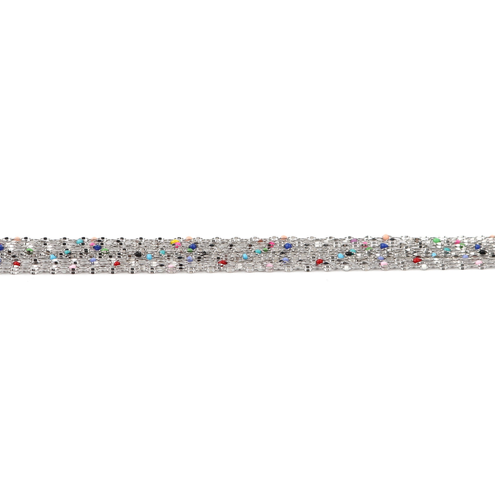 Picture of Stainless Steel Link Cable Chain Oval Silver Tone Enamel 3x2mm, 1 M