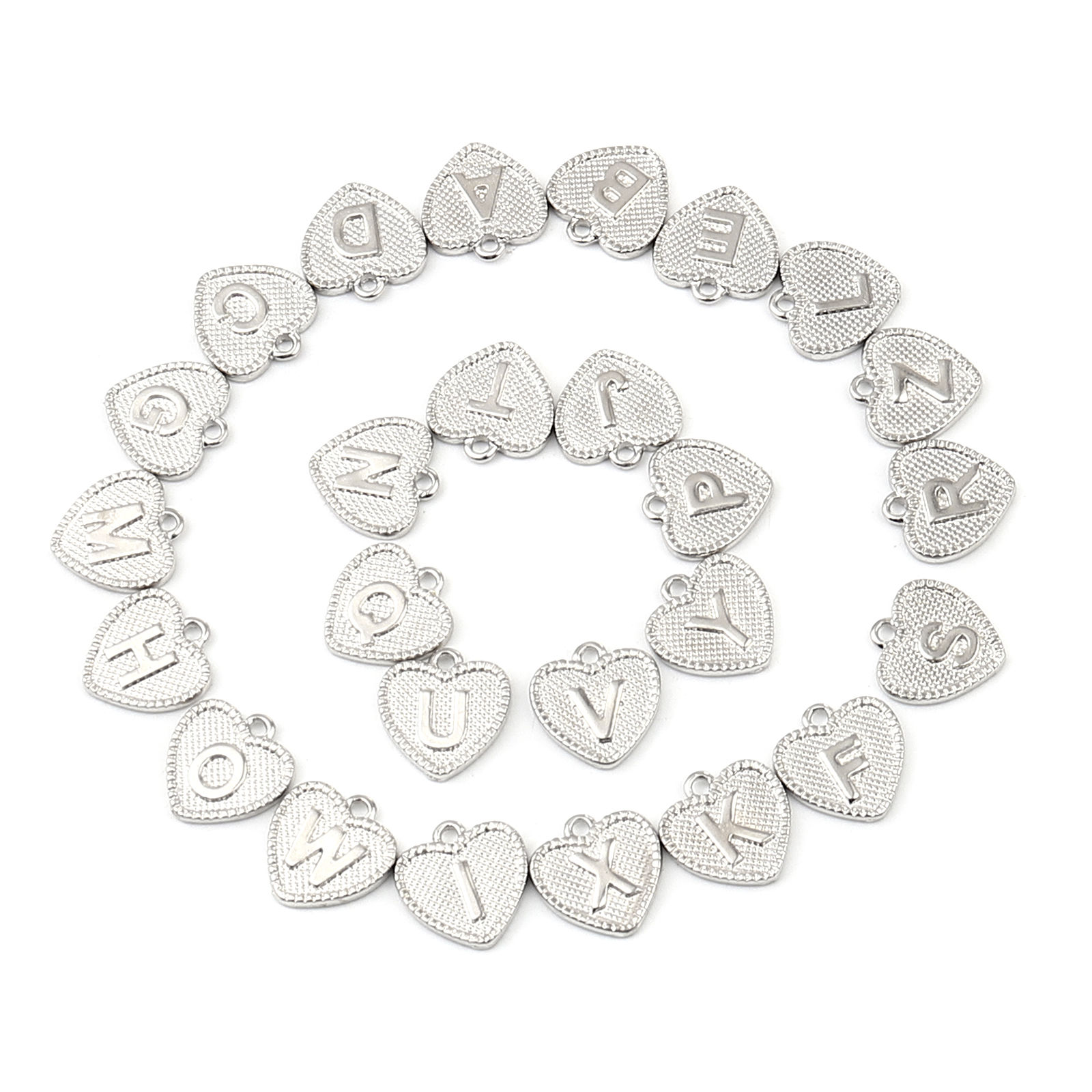 Imagen de Zinc Based Alloy Valentine's Day Charms Heart Initial Alphabet/ Capital Letter