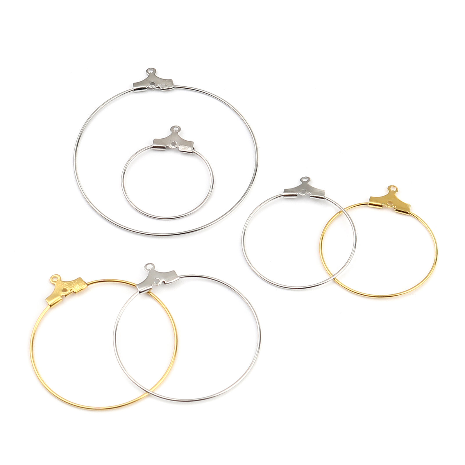 Picture of Iron Based Alloy Hoop Earrings Findings Circle Ring
