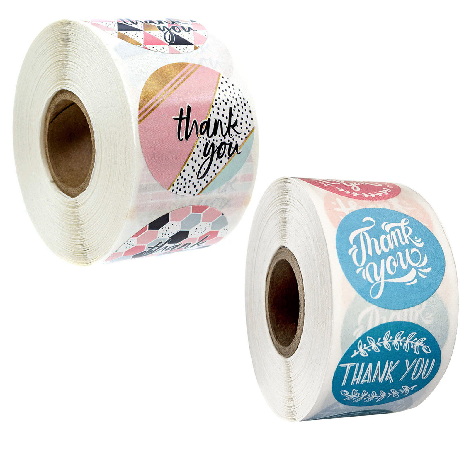 Bild von Papier DIY Scrapbook Sticker Aufkleber Rund Bunt BlumenMuster " THANK YOU" 