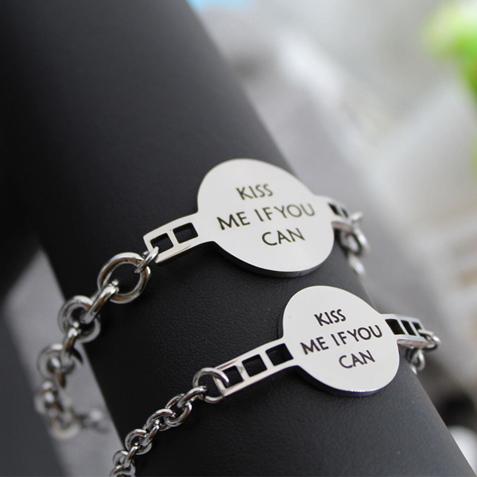 Picture of 316L Stainless Steel Blank Stamping Tags Bracelets Silver Tone