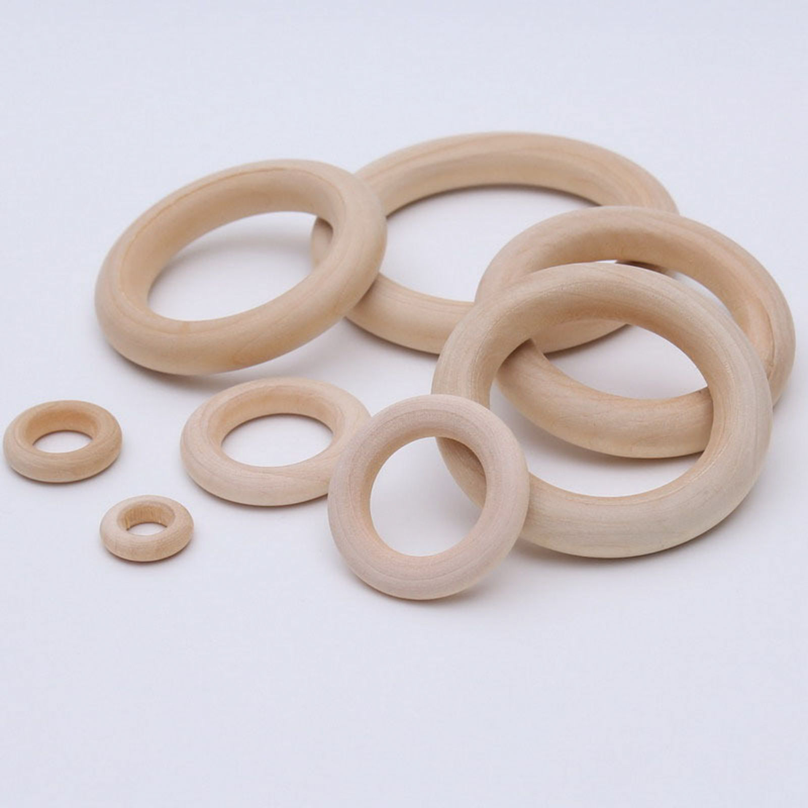 Picture of Natural Wood Connectors Charms Pendants Beige Circle Ring