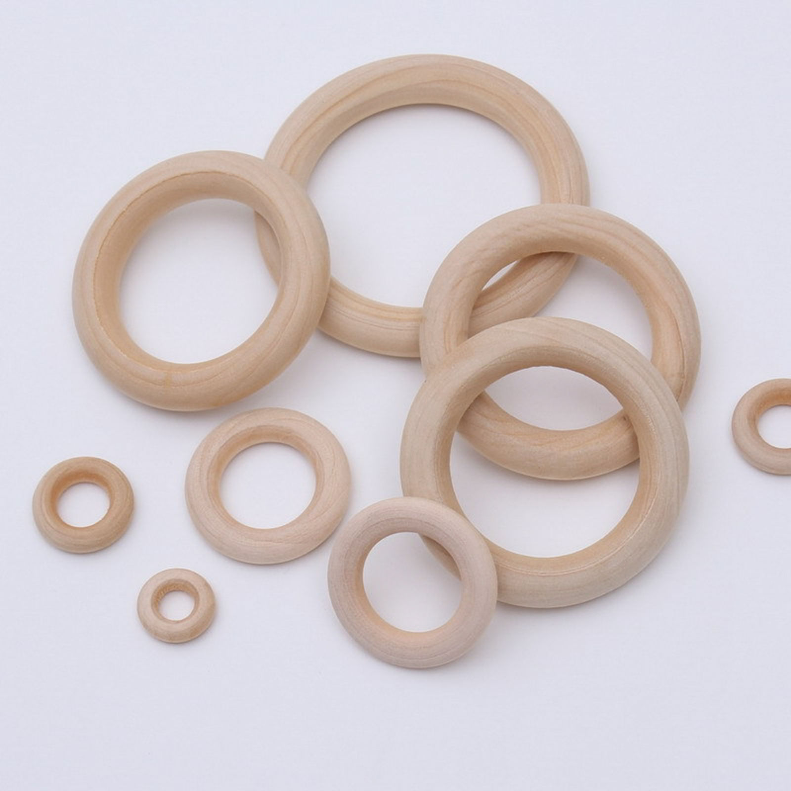 Picture of Natural Wood Connectors Charms Pendants Beige Circle Ring