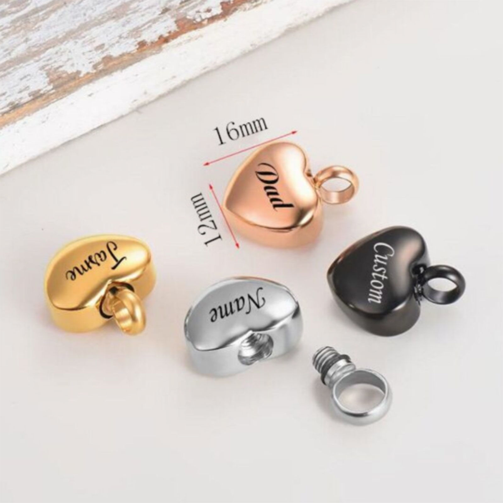 Imagen de Acero Inoxidable Cremación Pet Ash Urn Colgantes Charms 1 Unidad