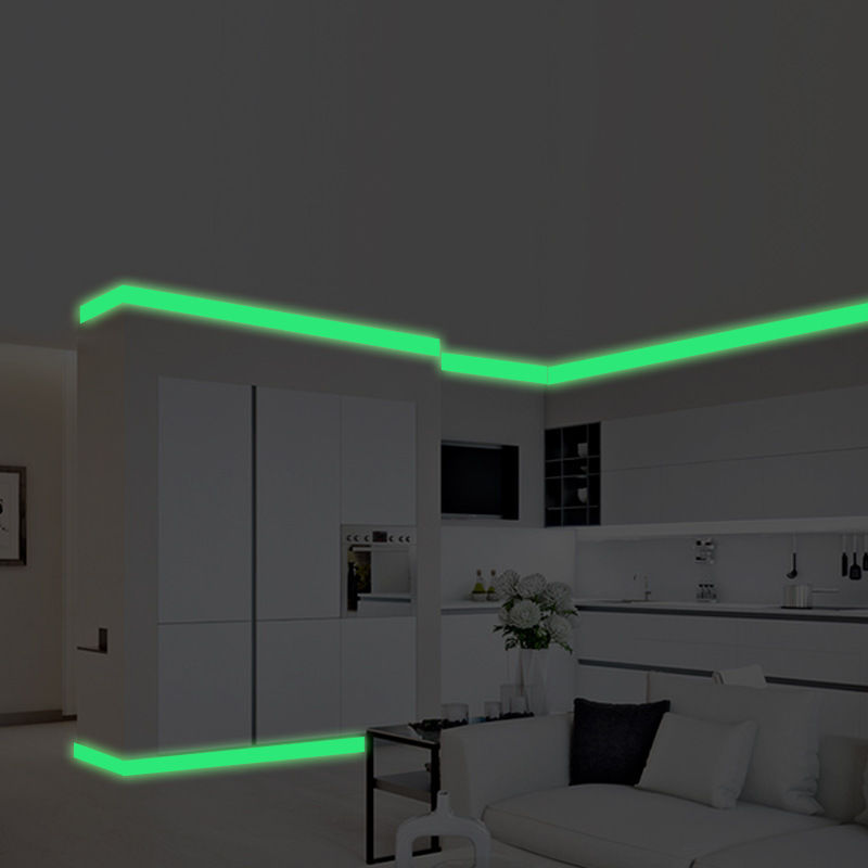 Изображение 0.15mm Thickness Environmentally Friendly DIYdiy Stairs Stage Warning Luminous Tape Waist Line Skirting Wall Sticker Home Decoration