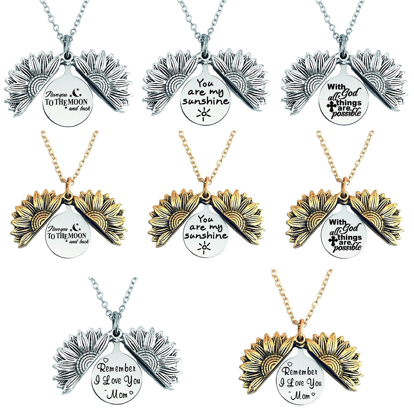Picture of Stainless Steel Positive Quotes Energy Necklace 1 Piece