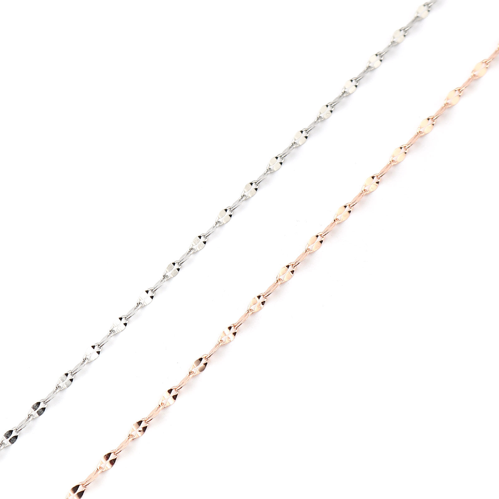 Picture of Brass Link Chain Necklace Oval 18K Platinum Filled 40.5cm(16") long, Chain Size: 4x2mm, 1 Piece