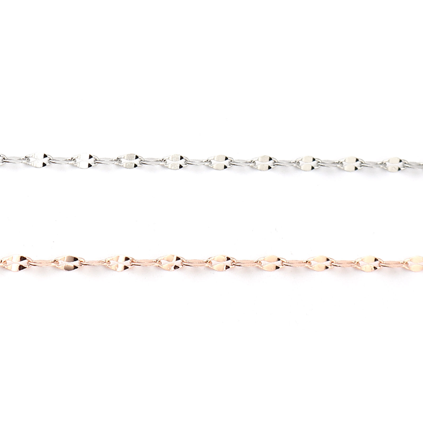 Picture of Brass Link Chain Necklace Oval 18K Platinum Filled 40.5cm(16") long, Chain Size: 4x2mm, 1 Piece
