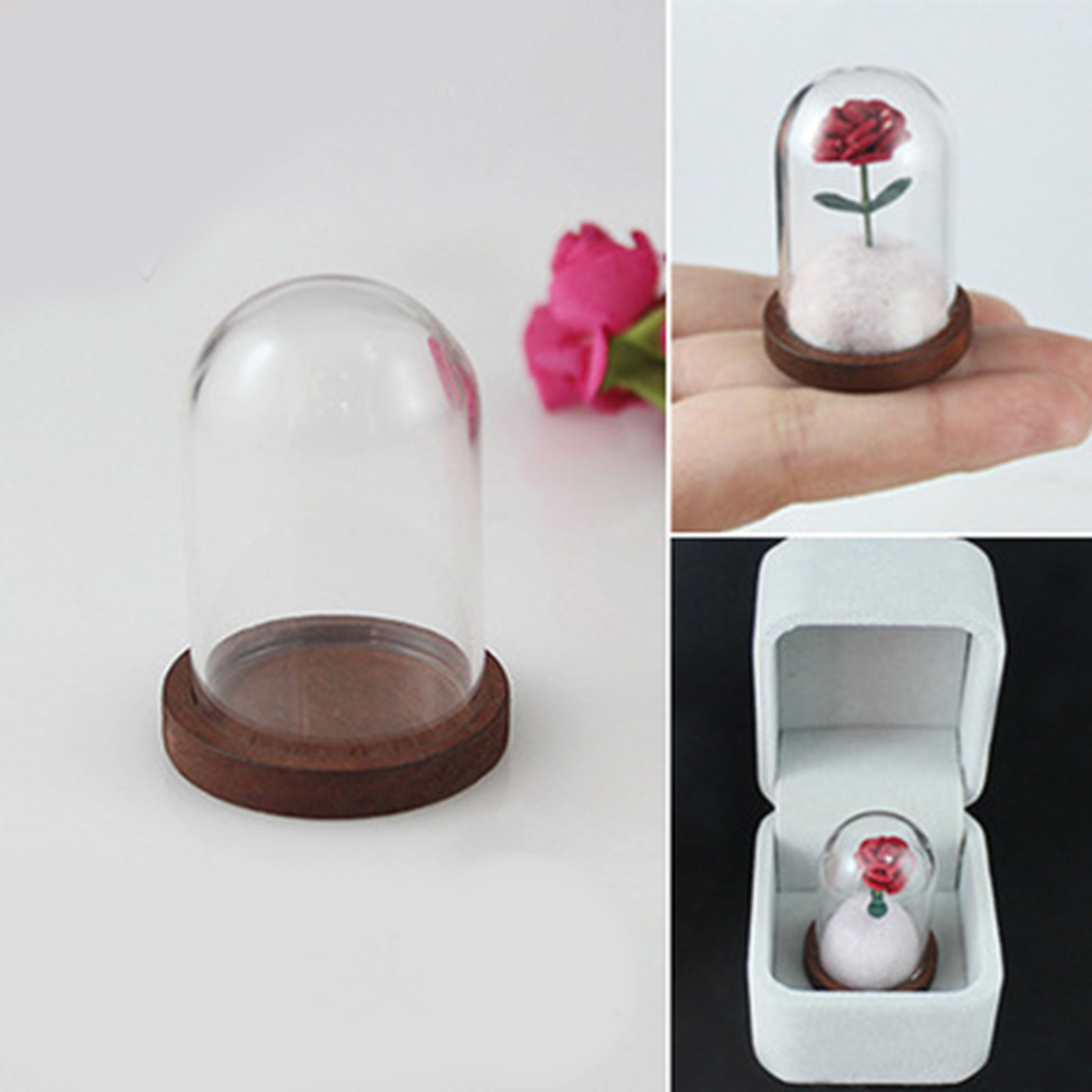 Bild von Glaskugel Flasche Für Ohrring Ring Halskette Wunschflasche 1 Set