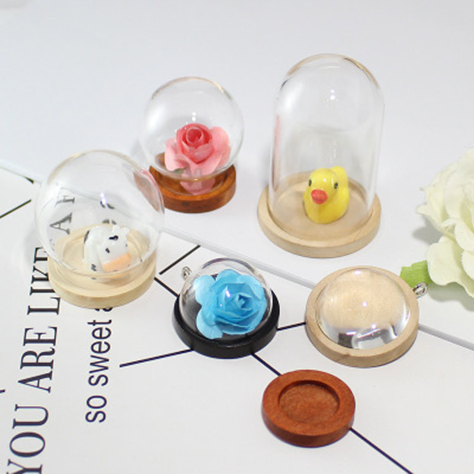 Bild von Glaskugel Flasche Für Ohrring Ring Halskette Wunschflasche 1 Set