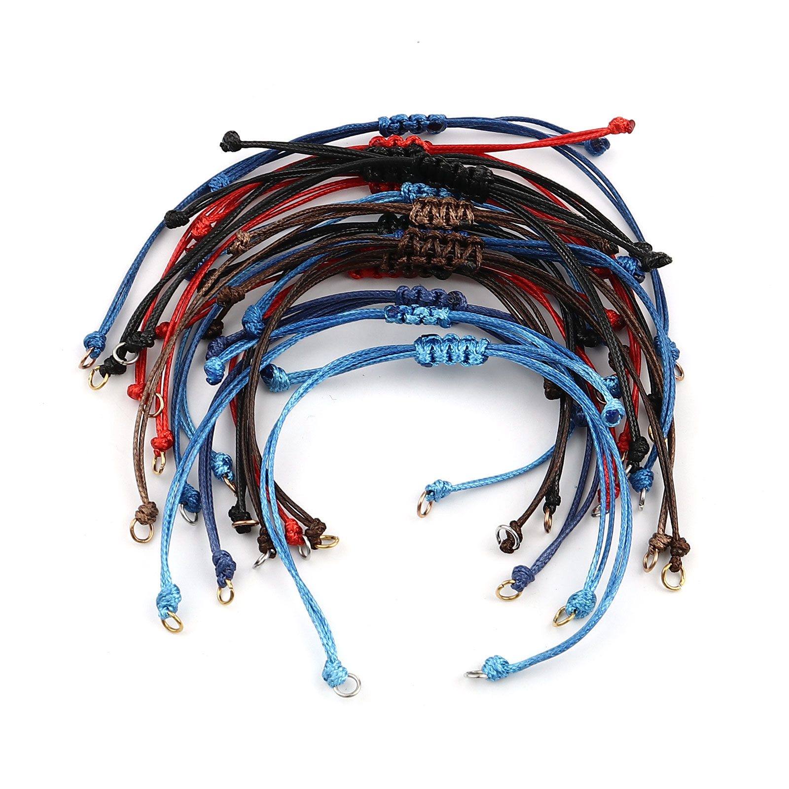Picture of Polyester Braided Semi-finished Bracelets For DIY Handmade Jewelry Making Accessories Findings Multicolor 5 PCs