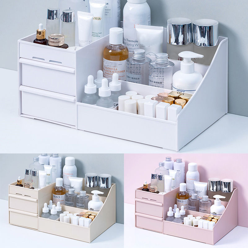 Picture of Makeup Organizer Dressing Table Makeup Box Organizer For Cosmetics Storage Makeup Jewelry Storage Box Table Sundries Storage Box