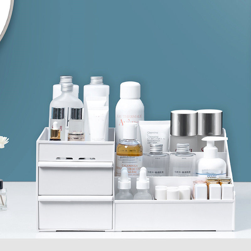 Picture of Makeup Organizer Dressing Table Makeup Box Organizer For Cosmetics Storage Makeup Jewelry Storage Box Table Sundries Storage Box