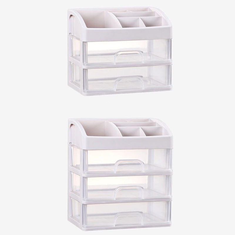 Picture of 2020 New Makeup Organizer Drawers Plastic Cosmetic Storage Box Jewelry Container Make Up Case Makeup Brush Holder Organizers Box