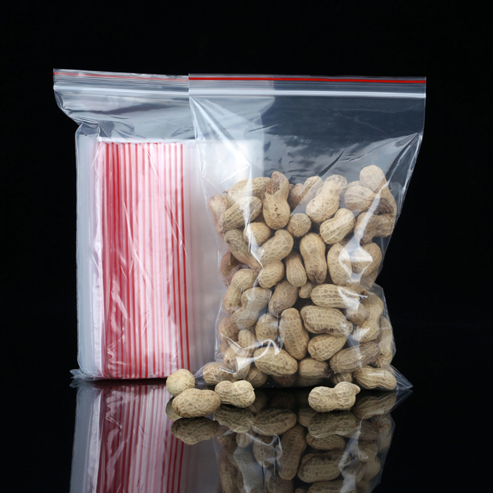 Picture of Poly Ethylene Grip Seal Zip Lock Bags Rectangle Transparent Clear 100 PCs