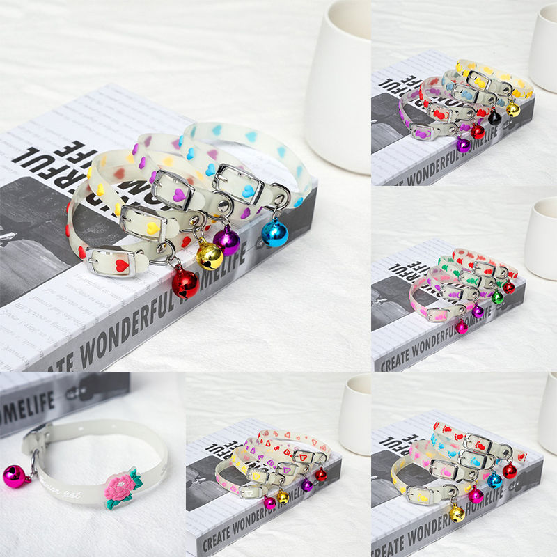 Picture of Pet Glowing Collars with Bells Glow at Night Dogs Cats Necklace Light Luminous Neck Ring Accessories Drop Shipping