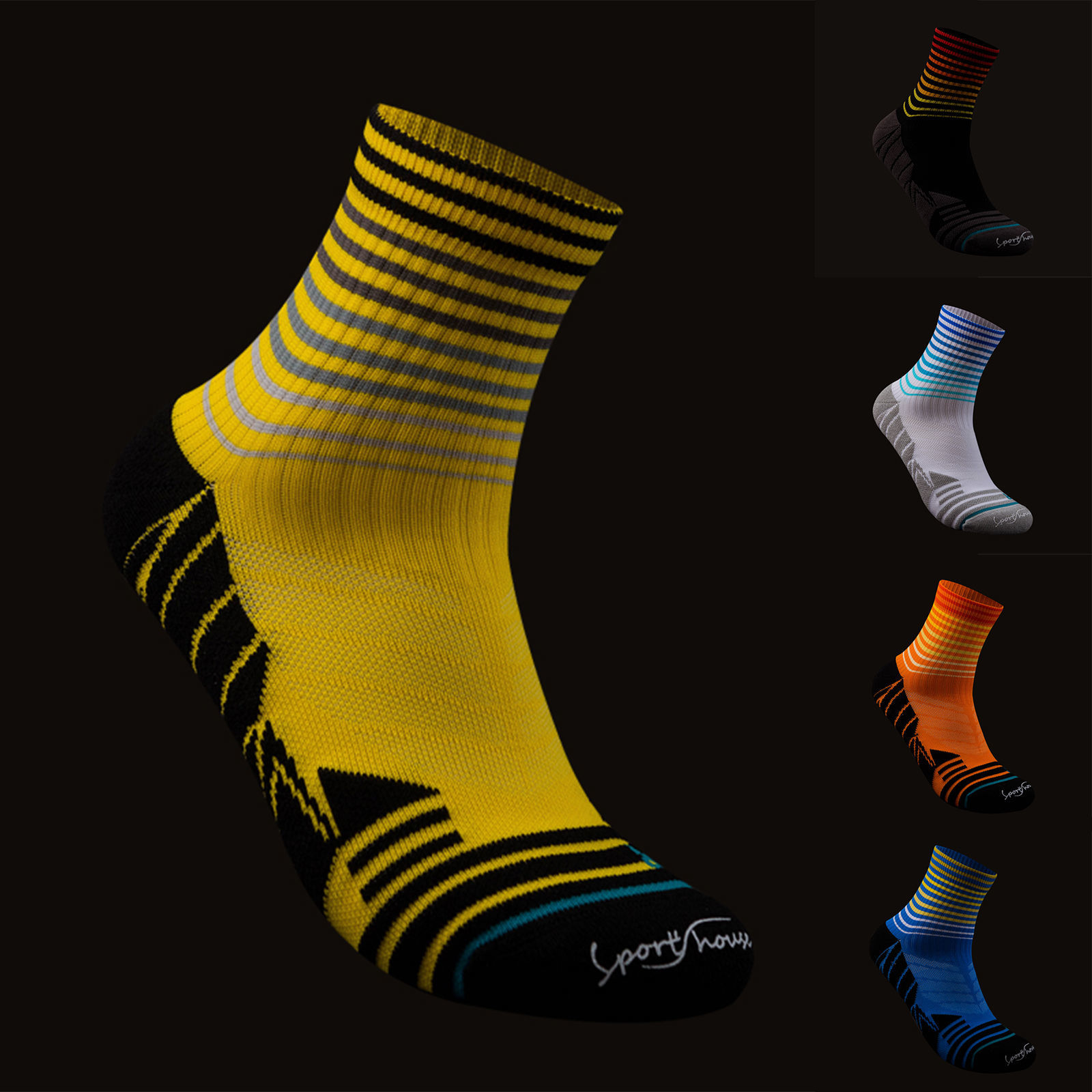 Imagen de Multifunction Non-slip Breathable Man's Sport Socks Stripe Size M（39-43）, 1 Pair