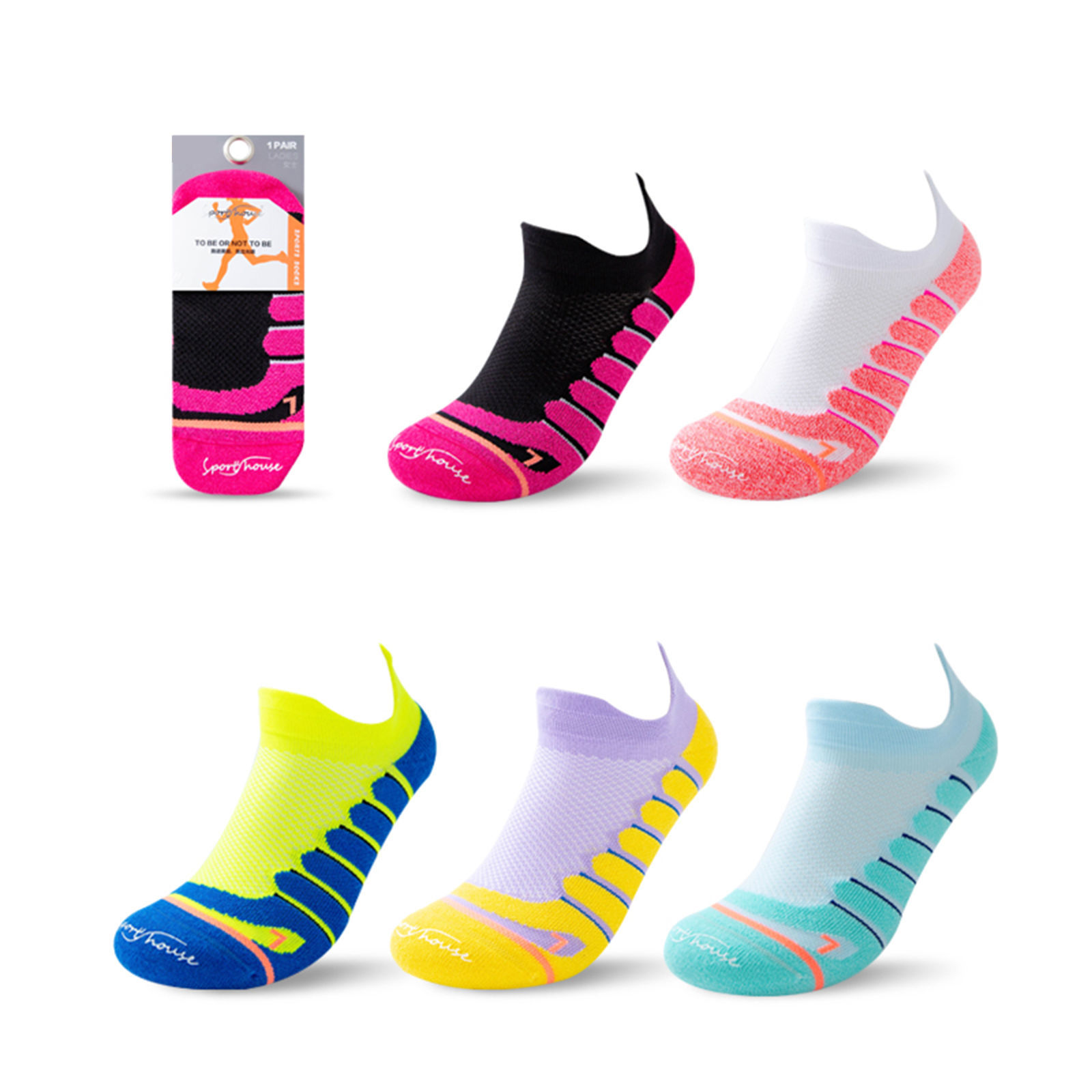 Imagen de Multifunction Non-slip Breathable Women's Sport Ankle Socks Stripe Size S（35-39）, 1 Pair
