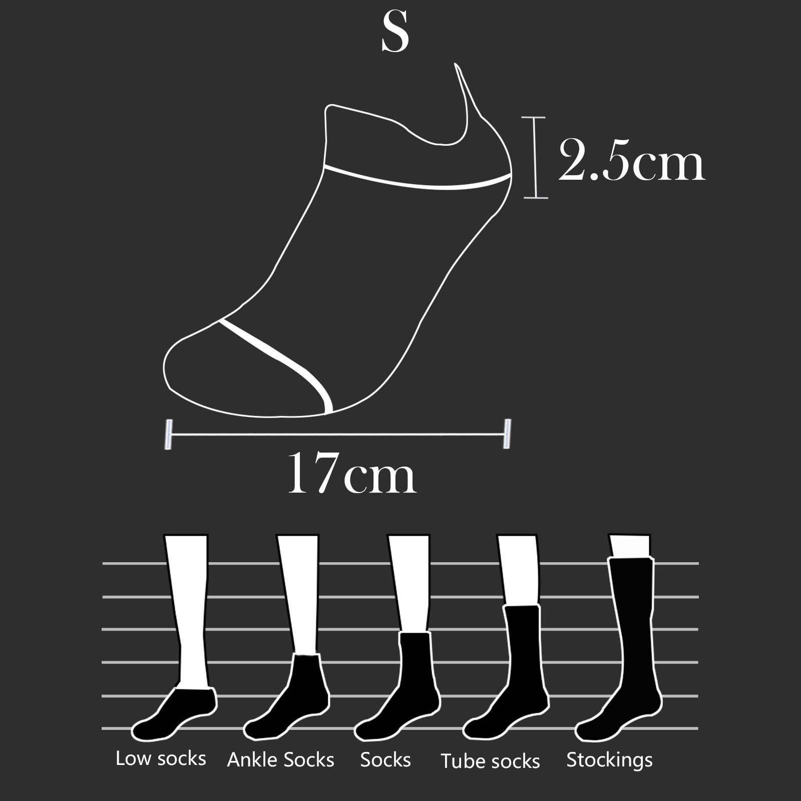 Imagen de Multifunction Non-slip Breathable Women's Sport Ankle Socks Stripe Size S（35-39）, 1 Pair
