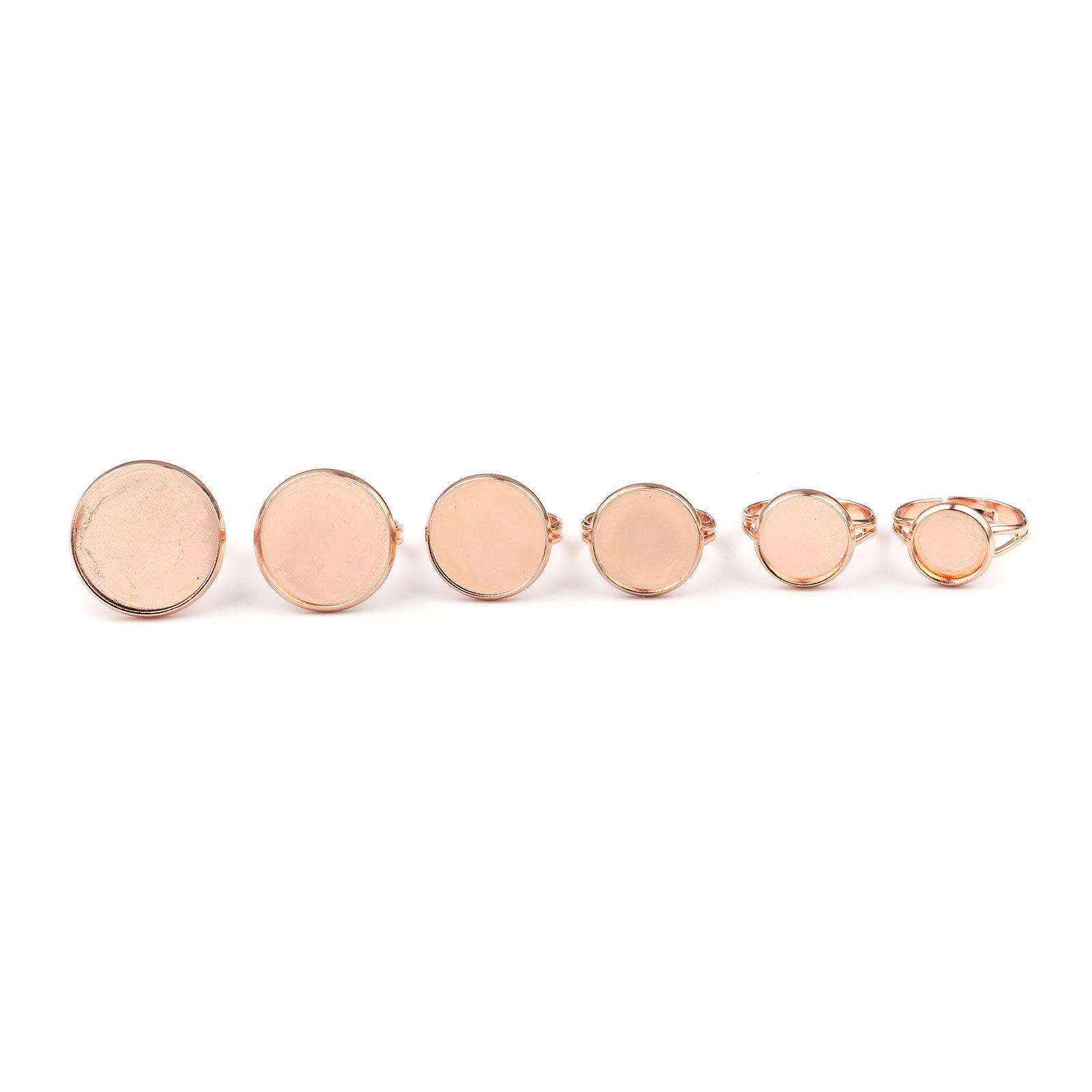 Picture of Brass Open Adjustable Cabochon Settings Rings Findings Round Multicolor 17.3mm(US Size 7)