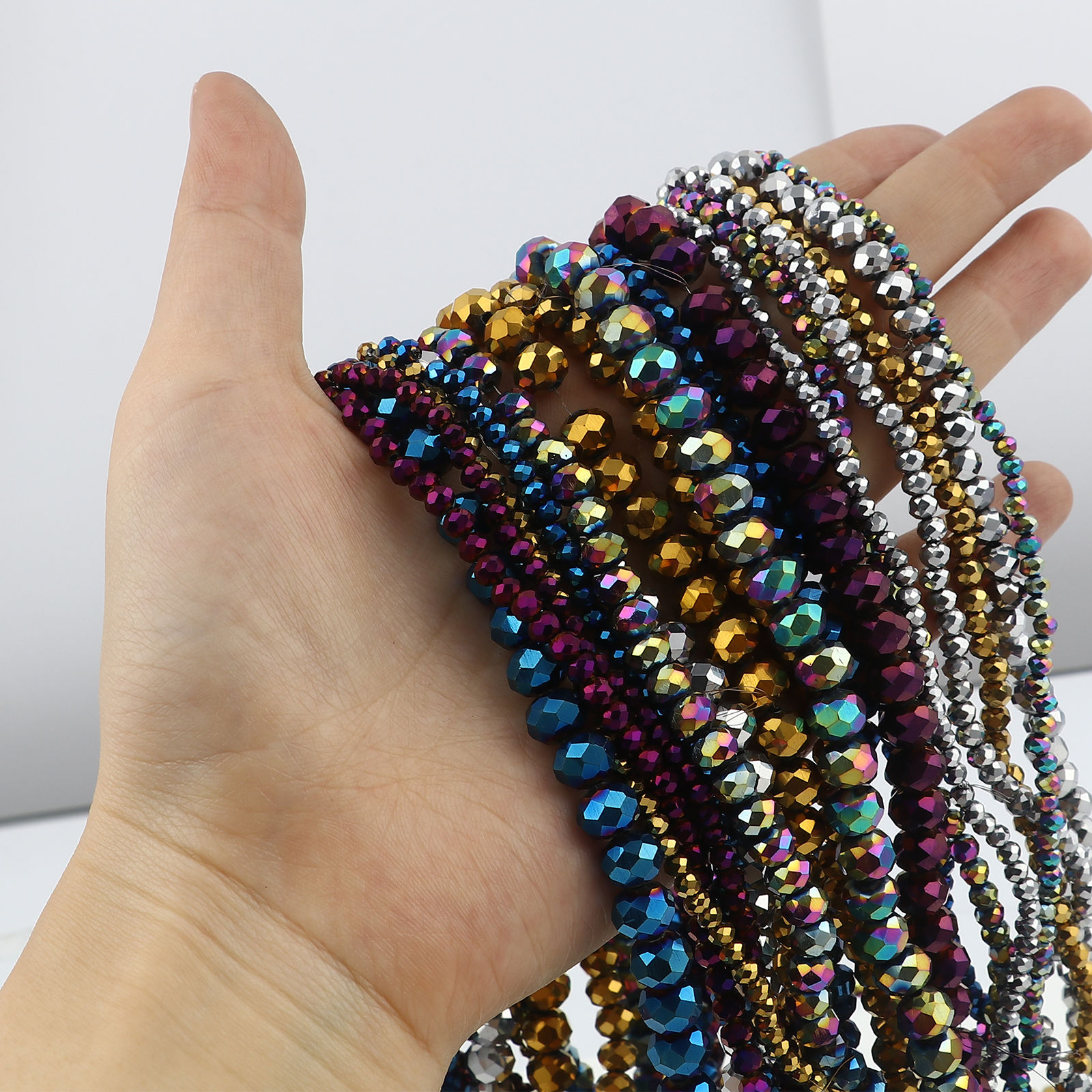 Изображение Стеклянные Бусины, Круглые покрытие Шлифованый, 3мм диаметр, Отверстие:примерно 0.8мм, 37см - 36.5см длина, 5 Ниток (примерно 138 шт/нитка)