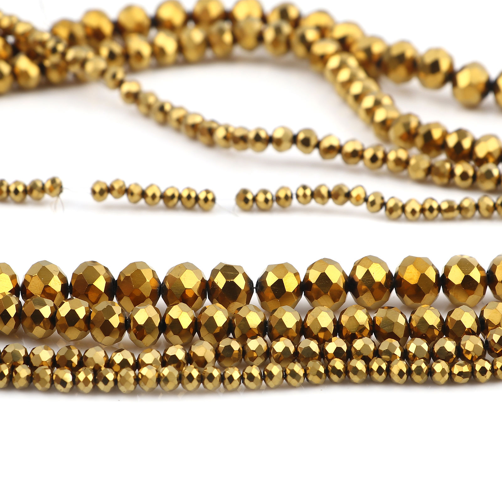 Изображение Стеклянные Бусины, Круглые покрытие Шлифованый, 3мм диаметр, Отверстие:примерно 0.8мм, 37см - 36.5см длина, 5 Ниток (примерно 138 шт/нитка)