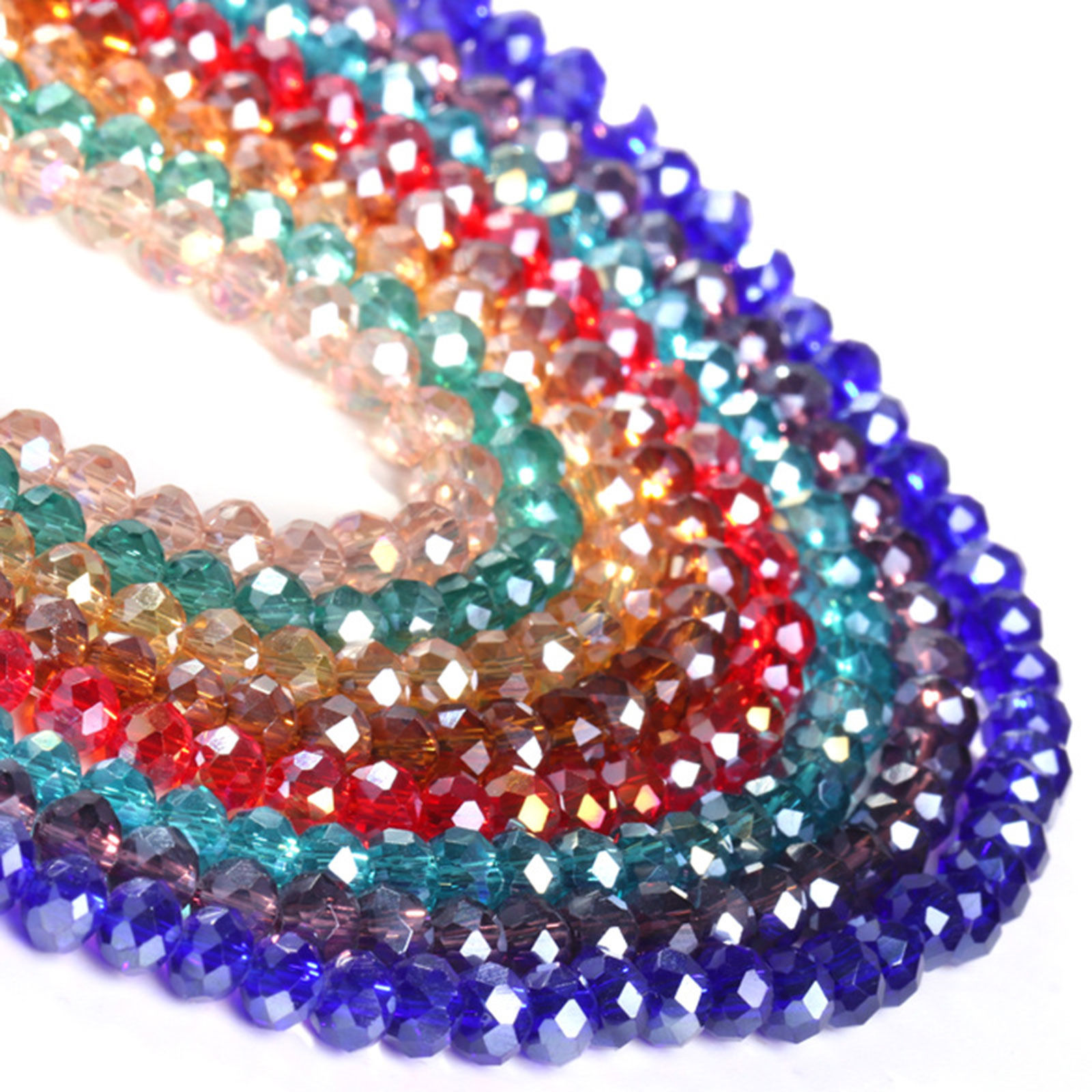 Picture of Glass Beads Round AB Rainbow Color Plating Faceted
