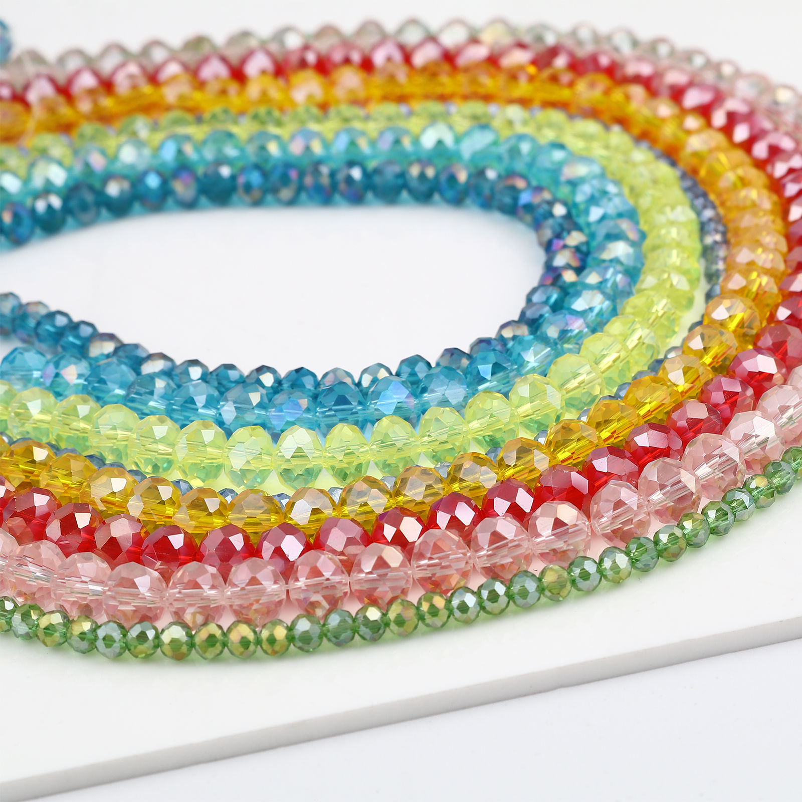 Picture of Glass Beads Round AB Rainbow Color Plating Faceted
