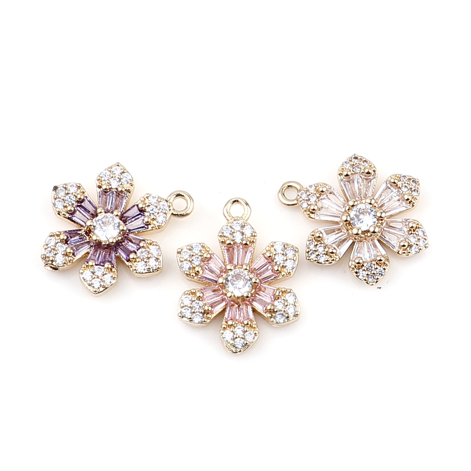 Bild von Messing & Glas Charms Blume