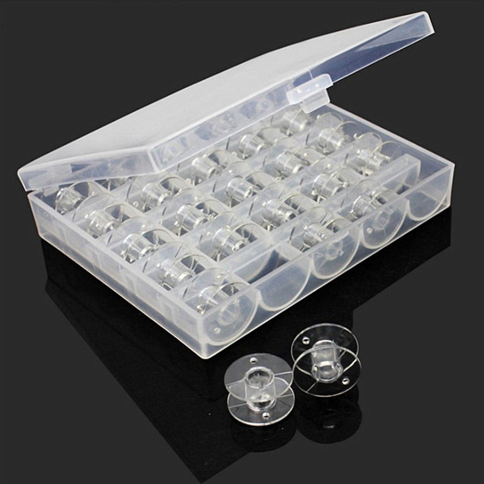 Picture of Plastic Bobbin Sewing Machine Spools Transparent Clear