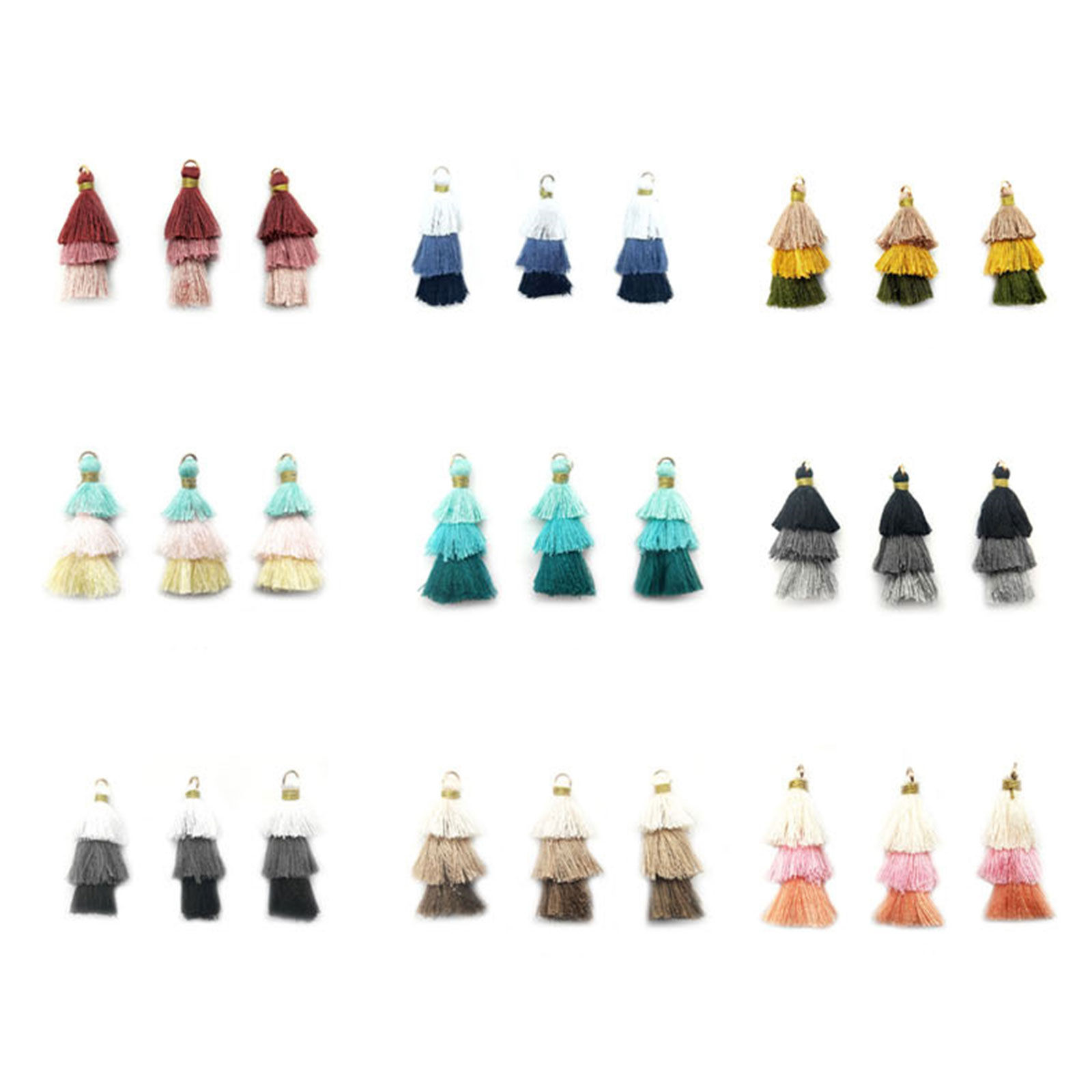 Bild von Zinklegierung & Terylen Quaste Anhänger Quast 25mm, 10 Stück