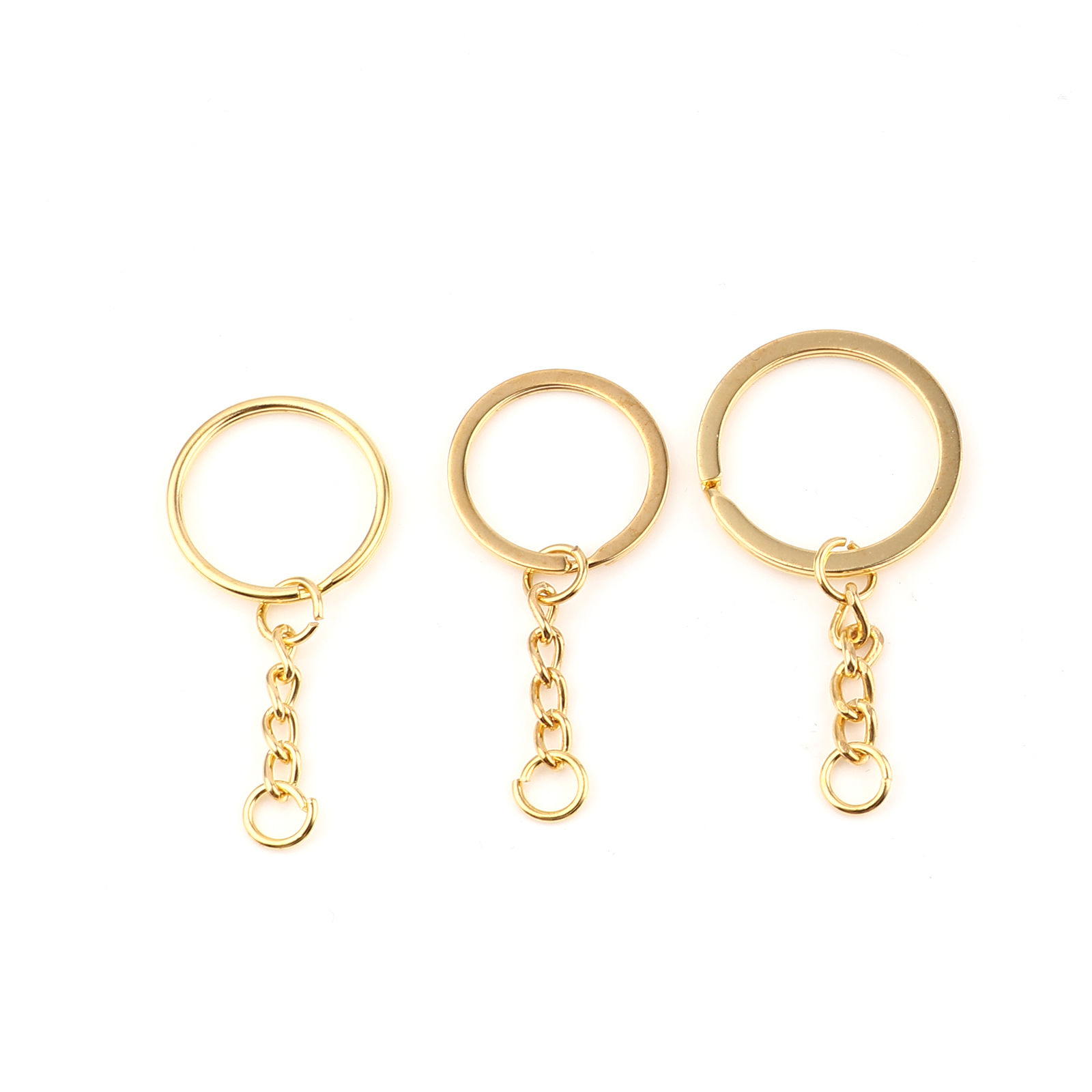 Picture of Iron Based Alloy Keychain & Keyring Gold Plated Flat Round 30 PCs