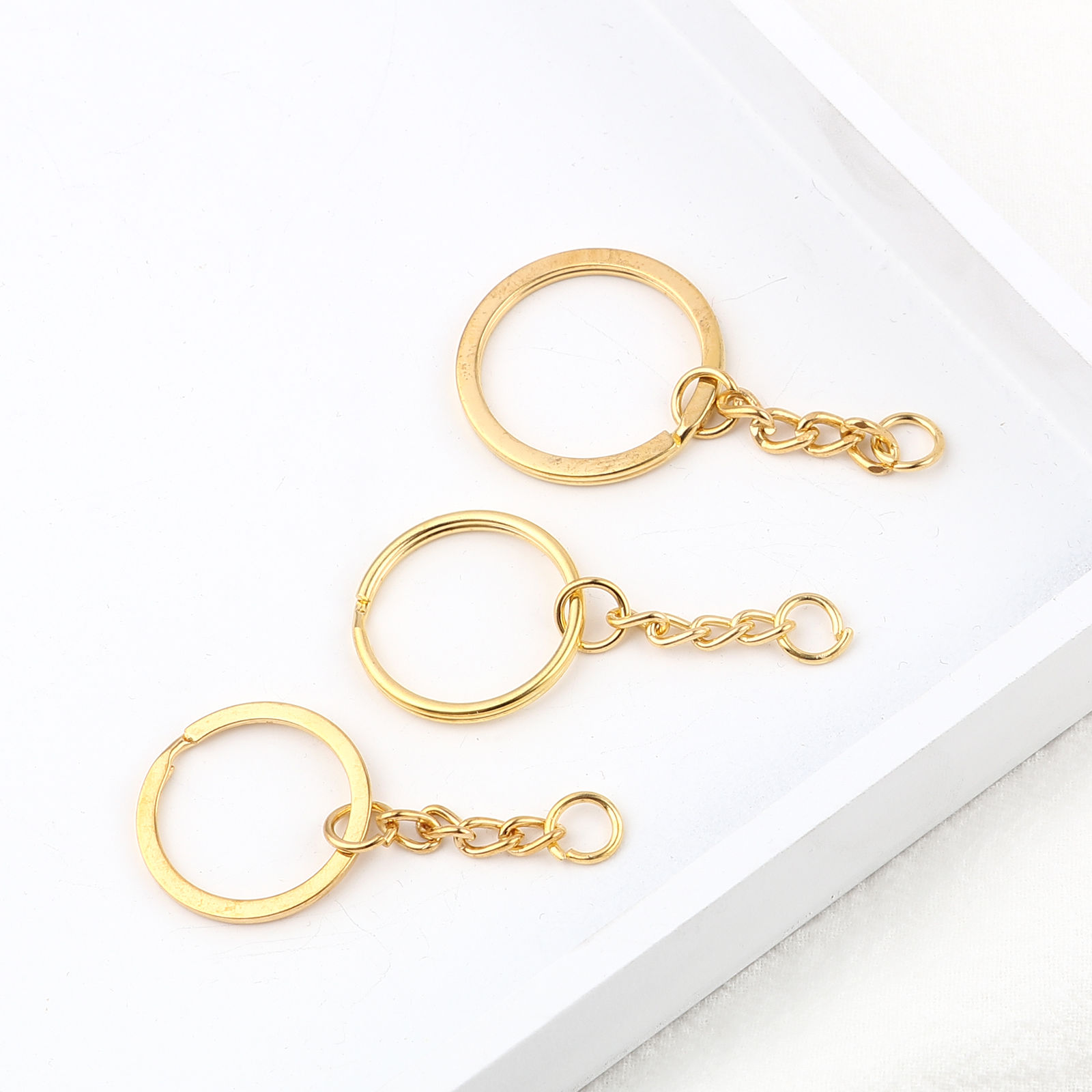 Picture of Iron Based Alloy Keychain & Keyring Gold Plated Flat Round 30 PCs