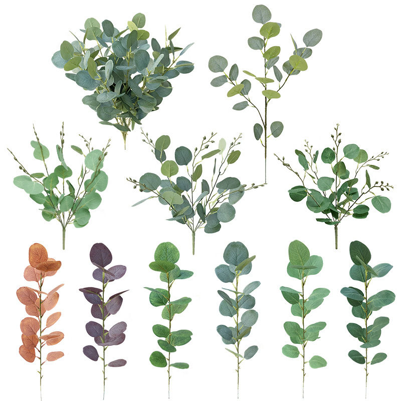 Изображение Simulation Eucalyptus Leaf DIY Wedding Plant Wall Background Decoration