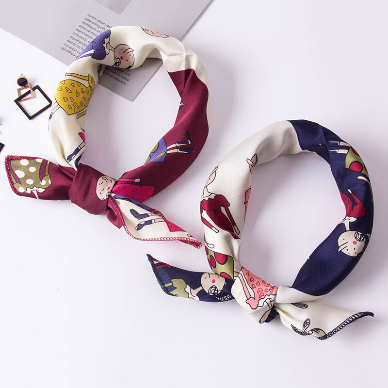 Изображение Multifunctional Fashion Imitation Silk Women's Scarf Square
