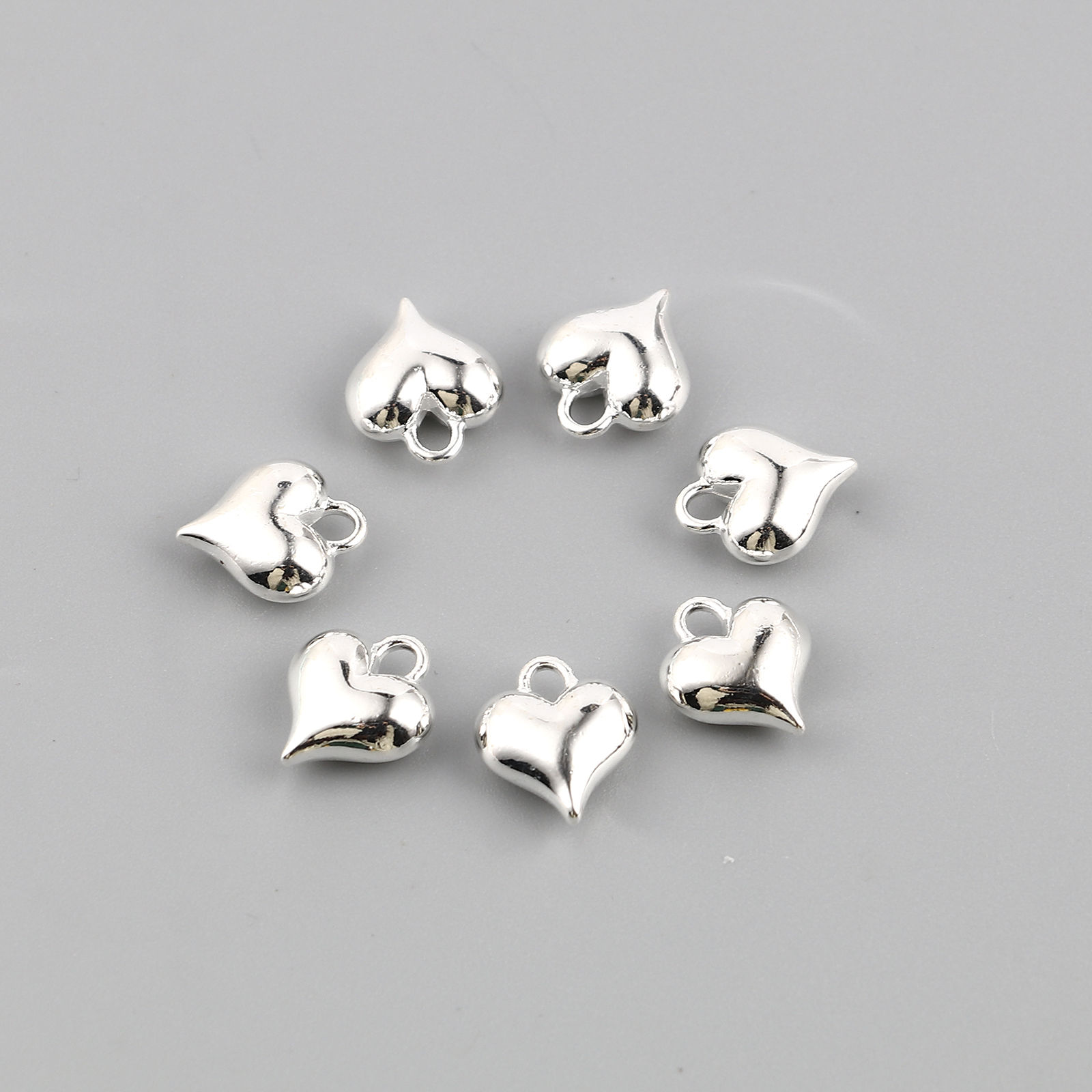 Picture of Zinc Based Alloy Charms Heart 13mm x 11mm, 10 PCs