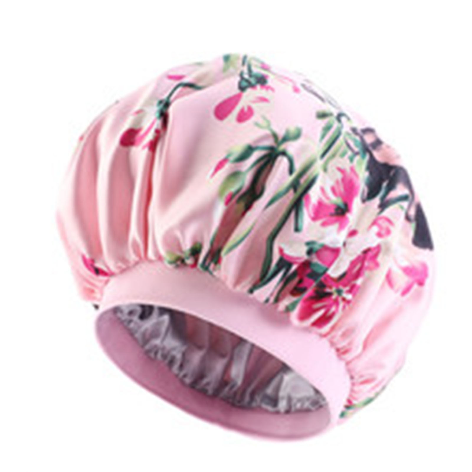 Изображение Satin Rhinestone Elastic Night Sleep Cap Hair Care Beauty Bonnet Hat