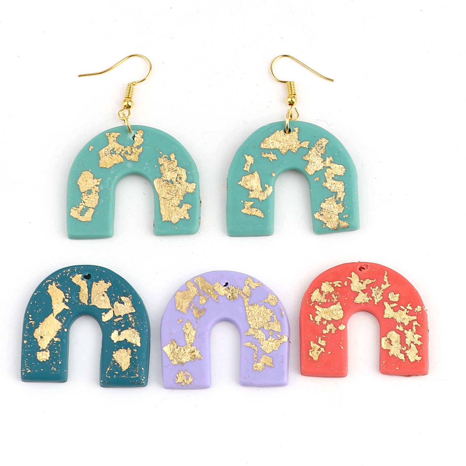Picture of Polymer Clay Pendants U-shaped 35mm x 30mm, 3 PCs