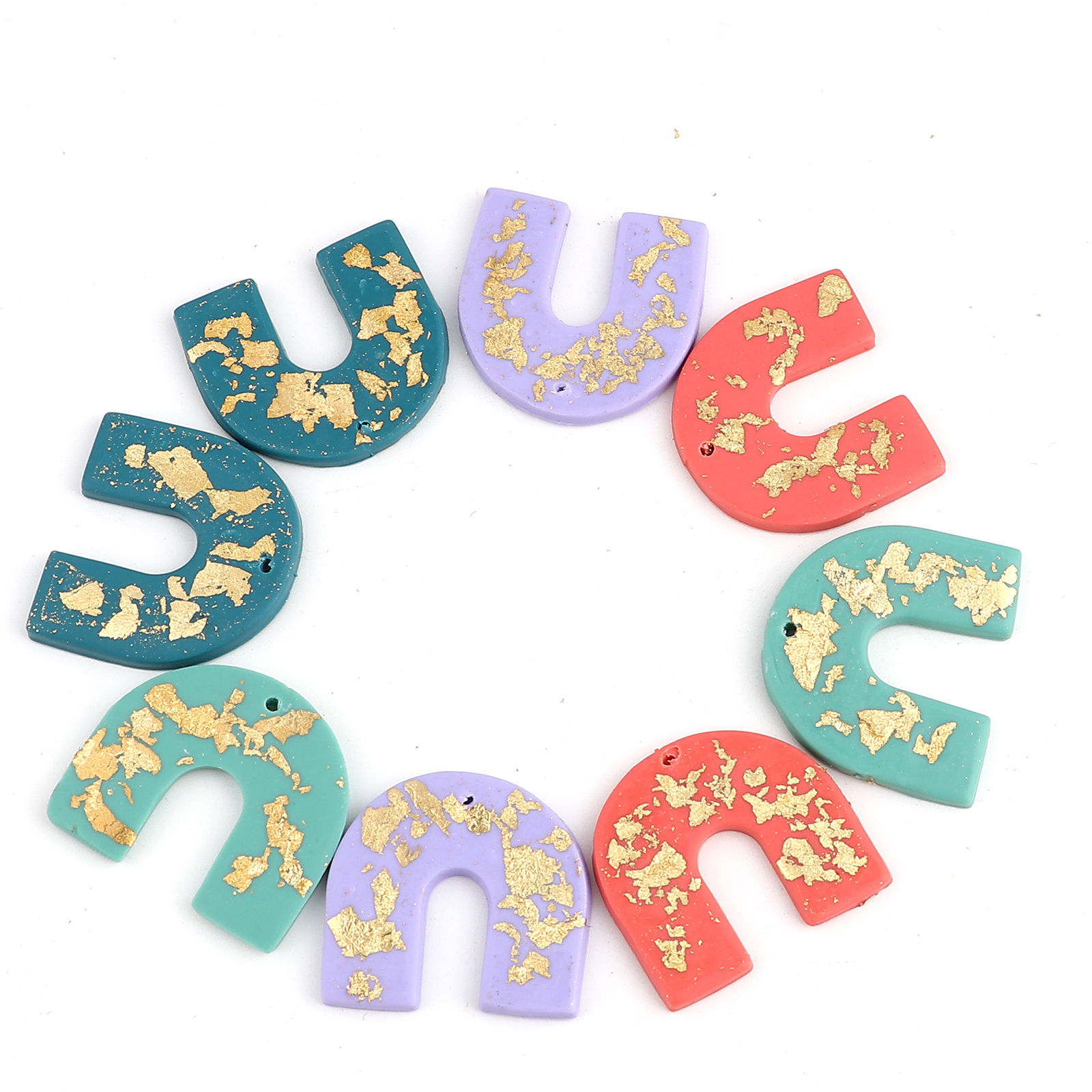 Picture of Polymer Clay Pendants U-shaped 35mm x 30mm, 3 PCs