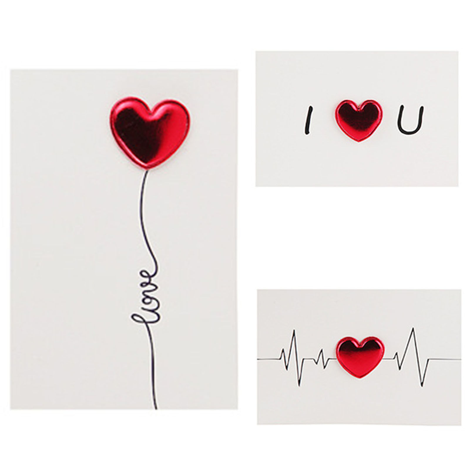 Picture of Paperboard PU Leather 3D Heart Greeting Card